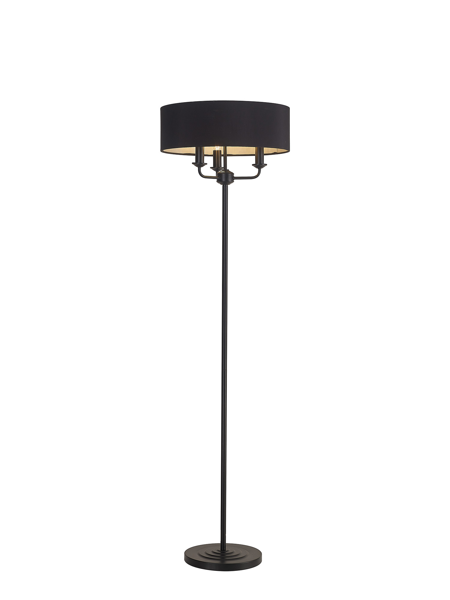 DK1055  Banyan 45cm 3 Light Floor Lamp Matt Black, Black